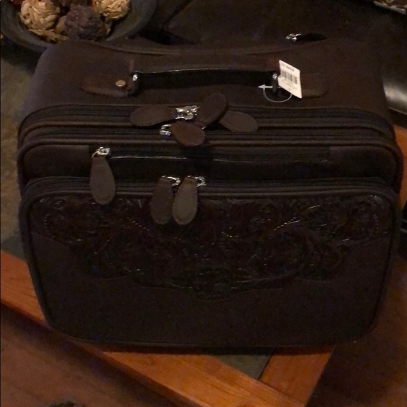NWT rolling overnight bag in all leather - Picture 1 of 10